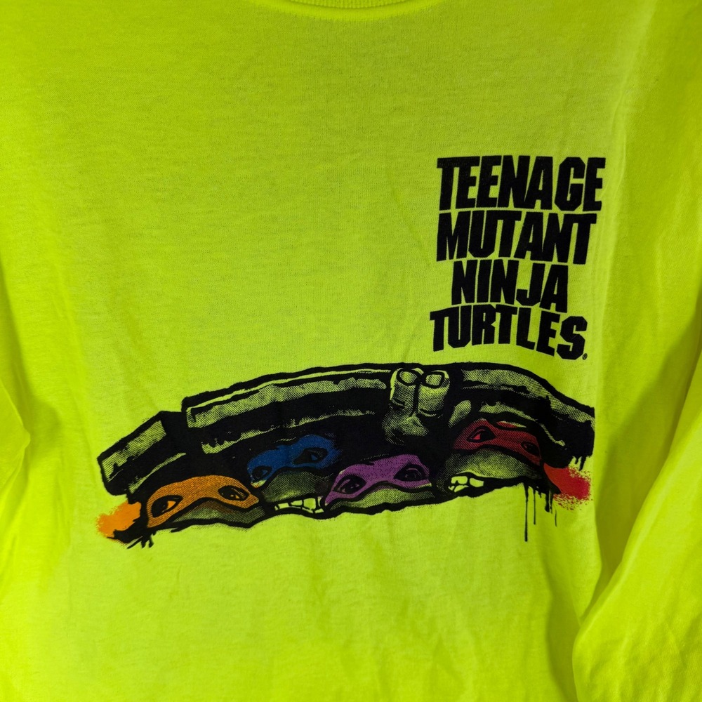 Nickelodeon Teenage Mutant Ninja Turtles Long Sleeve T Shirt Neon Loot Crate M - Picture 2 of 4